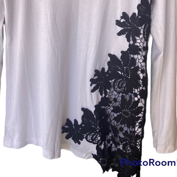 INC floral black lace blouse size XS - Picture 2 of 5